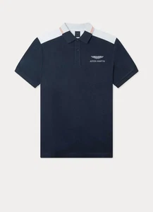 Hackett AMR Aston Martin Classic Fit Short Sleeved Polo Navy - Picture 1 of 6
