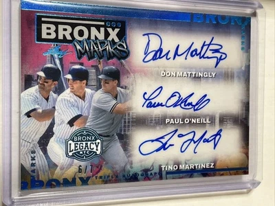 2025 Leaf Legacy Bronx Marks Don Mattingly Paul O'Neil Tino Martinez Auto #6/7 - Image 1 of 4