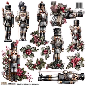 AUFKLEBER papier - ScrapLove -Black Nutracker Elements 1 - Schwarzer Nussknacker - Bild 1 von 1