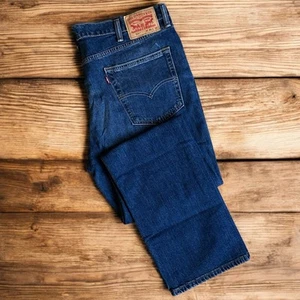 Levis 514 Straight Fit Denim Jeans Mens Sz 40x32 (39x31 1/2) Medium Blue Wash - Picture 1 of 11