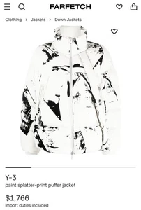 Y-3paint splatter-print puffer jacket - Picture 1 of 6