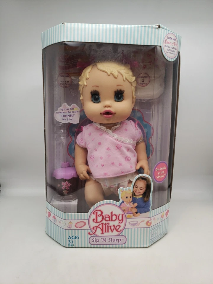 [OPEN BOX] Hasbro Baby Alive Sip n Slurp Baby Doll In Original Box 2008 - Image 1 of 4