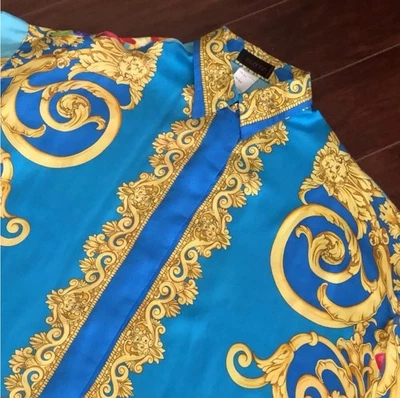 CAMISA DE SEDA BARROCA ORIGINAL GIANNI VERSACE ISTANTE Foto 1 de 4