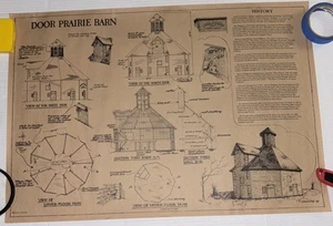 Door Prairie Barn Designs Poster La Porte County Indiana Vintage 1984 Willm Hope - Picture 1 of 10