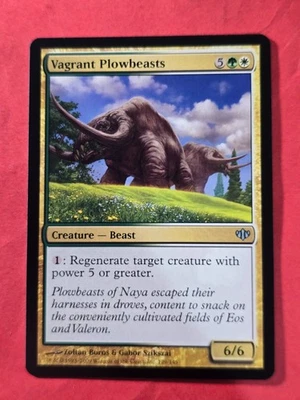 2009 Magic The Gathering Conflux #129 Vagrant Plowbeasts, UC, NF, cd4 - Image 1 of 3