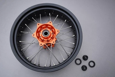 Roue / Jante Arrière à Rayons Supermotard Orange KTM SX 105 2004-2011 5"x17" Foto 1 de 4