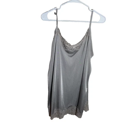 Lane Bryant Tank Top Women's 18/20 Gray Lace Trim Cami Sleeveless Basic - Image 1 of 4