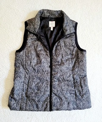 Rafaella Sports Womens Top Quilted Puffer Vest Full Zip Black Brown Size Small - Image 1 of 4