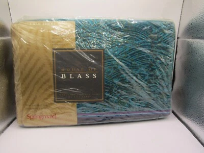 Antigo Conjunto de folhas de impressão retrô anos 90 Bill Blass Spring Maid Madiera TWIN N0S EUA - Imagem 1 de 4