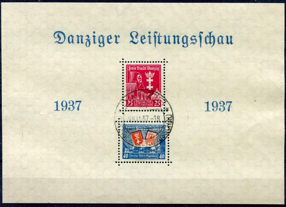 Germany   Danzig  Sc.#  Block 3 MNH  with 1st Day souvenir cancel  CV  1400 euro - Image 1 of 1
