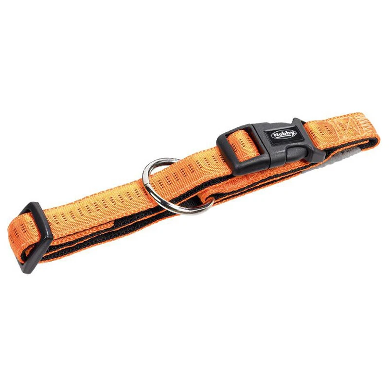 Nobby Halsband Soft Grip orange für Hunde stufenlos verstellbar Nylon Komfort
