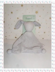 ㊱ - Doudou  Semi Plat Lapin Floppy Lange Gris Hoppa Neuf - Picture 1 of 2