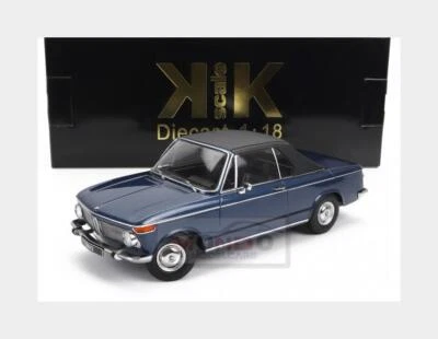 1:18 KK SCALE Bmw 2002 Cabrio Dark Blue Met.1968 Removable Soft-Top KKDC181104 - Immagine 1 di 2