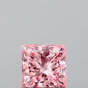 Princess Cut 1.01 Cts Lab Grown Fancy Vivid Pink VS1 IGI Certified CVD Diamond - Picture 1 of 12
