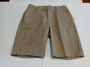 Real School Girls Beige Low Rise Chino Flat Front Uniform Shorts Sz 14 - Picture 1 of 8