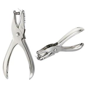 1/4" Single Hole Punch Handheld Hole Puncher Metal Paper Puncher, Silver 2pcs - Picture 1 of 7