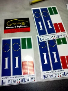 Adesivi Adesivo Auto Moto kit ITALIA targa 4 pezzi foglio 120x90 mm - Imagen 1 de 1