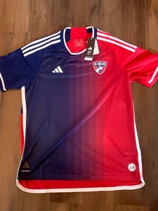NWT Men's XL FC Dallas Adidas After Burner Authentic Jersey HZ6226 Red Blue $150 - Picture 1 of 4