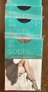 4 Sophi Panty Hose Greenbrier Intl Queen Size 1-Beige 3-Black Reinforced Toe New - Picture 1 of 8