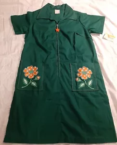 Vintage Retro NWT Sue Sherry Kodel Flower Dress 1960 / 70s Green - Picture 1 of 16