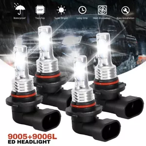 9005 9006 LED Headlights Bulbs 10000K High Low Beam Kit Combo Super White Bright - Bild 1 von 18