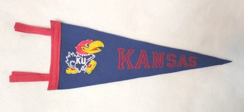 Vintage Kansas Jayhawks University Rock Chalk 6" x 15" Pennant Cover