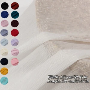 Glitter Sheer Thin Crepe Chiffon Fabric for Hanfu Costume Sewing Craft By Metre - Picture 1 of 19