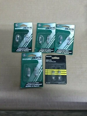 10  GE DE3175 Miniature Lamp Bulb 10w 12 volt T3-1/4 Festoon  - Image 1 of 3