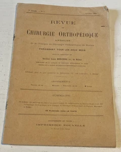 Zeitschrift Orthopädische Chirurgie der Klinik Reims Nr. 5 - Oktober 1905 - Bild 1 von 7