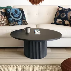 Mesa de centro redonda HECHA A MANO mesa auxiliar sofá mesa de café mesa acanalada - Imagen 1 de 14