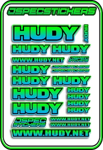 HUDY TOOLS SETUP STICKERS XRAY RC BUGGY CAR DECAL 1/10 1/8 JSPEC ELEC BLUE GRE B - Picture 1 of 9