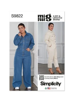 SIMPLICITY 9822 MISSES JUMPSUIT Sewing Pattern Sizes 8-16 & 18-26 Skill: Average - Image 1 of 4