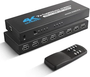 HDMI 2.0 Switch 7x1 4K@60Hz Dolby DTS HDR Fernbedienung schwarz - Bild 1 von 13
