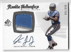 2008 SP AUTHENTIC KEVIN SMITH ROOKIE AUTO 3CLR PATCH RC #280 DETROIT LIONS /999 - Picture 1 of 2