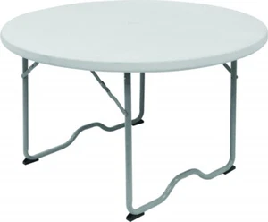NBrand Tavolo Pieghevole Giardino Piano in PP ø 115x74 Bianco CAMPINGROUND - Foto 1 di 1