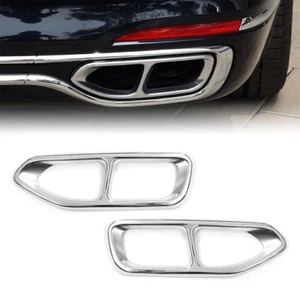 2x cubiertas de escape plateadas cubierta de acero inoxidable escape para BMW Serie 7 G11 G12 2016-18 - Imagen 1 de 5