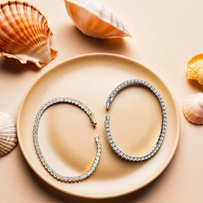 Pulseira de tênis feminina da moda, pulseira de strass presente, estilo exclusivo para ela - Imagem 1 de 4