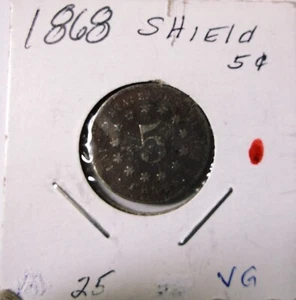 1868 Shield Nickel VG - Picture 1 of 6