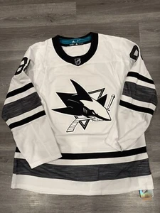 ADIDAS NHL San Jose Sharks Brent Burns #88 Hockey Jersey 54 White Black Parley - Picture 1 of 7