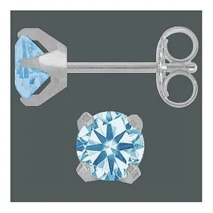 Pendientes 4 tapones 4,0 mm aqua 1 par de tapones plata 925 con circonita  - Imagen 1 de 1