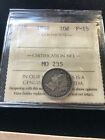 1888   ICCS  Graded Canadian,  ¢10  Cent, **F-15**