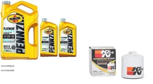 Pennzoil Platinum 5W-30 Full Synthetic Motor Oil, 7 Quarts w/K&N Oil Filter - Picture 1 of 1