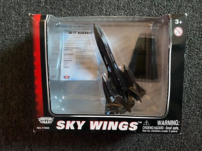 NEW    RARE   Motormax Sky Wings SR 71 Blackbird Diecast Airplane Series #77000  - Image 1 of 4