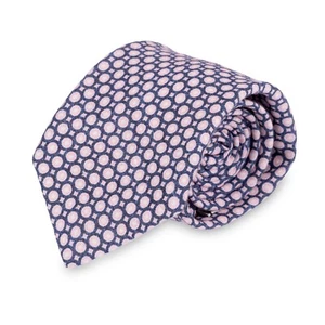 NEU Paolo Albizzati 100% LEINEN Handarbeit Italy blau/rosa geometrische Tupfen - Bild 1 von 4