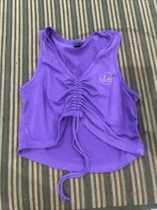 RYDERWEAR X LAUREN SIMPSON PURPLE DRAWSTING TOP SZ L (ACC96 - Picture 1 of 9
