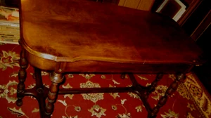 IMPRESSIVE MAHOGANY VINTAGE LIBRARY TABLE OR WORK DESK WITH DRAWER 48" LONG - Picture 1 of 16