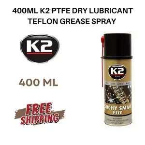 400ML K2 PTFE DRY LUBRICANT TEFLON GREASE SPRAY NO SILICONE FOR LONG PROTECTION - Picture 1 of 2