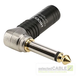 HICON 6,3mm Klinkenstecker 2-pol mono 90° gewinkelt Goldtip NOISEFREE HI-J63MA14 - Bild 1 von 1