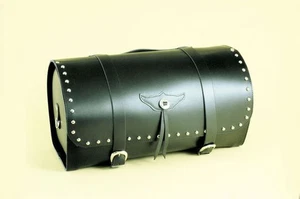 Borsone baule posteriore moto in pelle nera con borchie da portapacchi 38 litri - Foto 1 di 1