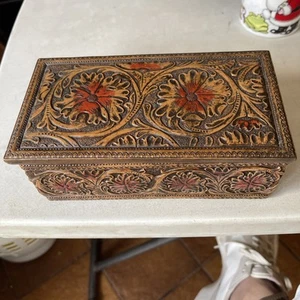 Pure Western Carved Trinket Box Possibly Stone 19X10X8cm Never Used - Picture 1 of 7